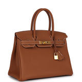 Pre-owned Hermes Birkin 30 Gold Togo Gold Hardware