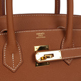 Pre-owned Hermes Birkin 30 Gold Togo Gold Hardware