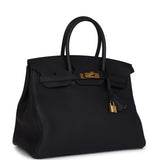 Hermes Birkin 35 Black Togo Gold Hardware