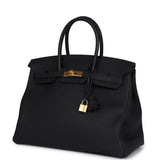 Hermes Birkin 35 Black Togo Gold Hardware