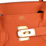 Pre-owned Hermes Shoulder Birkin 42 JPG Orange H Clemence Gold Hardware