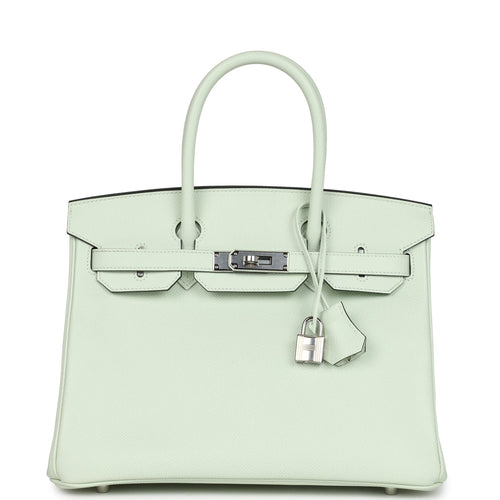 Pre-owned Hermes Birkin 30 Vert Fizz Epsom Palladium Hardware
