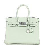 Pre-owned Hermes Birkin 30 Vert Fizz Epsom Palladium Hardware