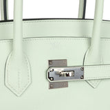 Pre-owned Hermes Birkin 30 Vert Fizz Epsom Palladium Hardware