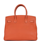 Pre-owned Hermes Birkin 30 Orange H Togo Palladium Hardware