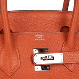 Pre-owned Hermes Birkin 30 Orange H Togo Palladium Hardware