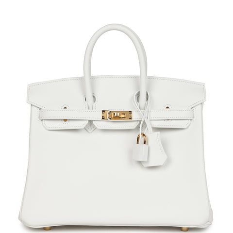 Hermes Birkin 25 New White Swift Gold Hardware