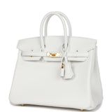 Hermes Birkin 25 New White Swift Gold Hardware