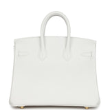 Hermes Birkin 25 New White Swift Gold Hardware