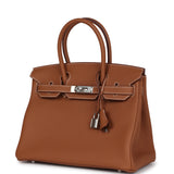 Hermes Birkin 30 Gold Togo Palladium Hardware