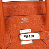 Pre-owned Hermes Birkin 35 Orange H Togo Palladium Hardware