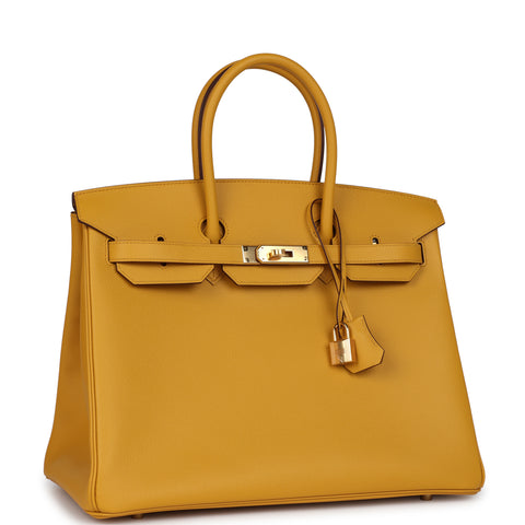 Hermes Birkin 35 Jaune Ambre Epsom Gold Hardware