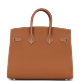 Hermes Birkin Sellier 25 Gold Epsom Palladium Hardware