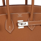 Hermes Birkin Sellier 25 Gold Epsom Palladium Hardware