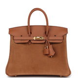 Hermes Birkin 25 Chamois Grizzly and Gold Swift Gold Hardware