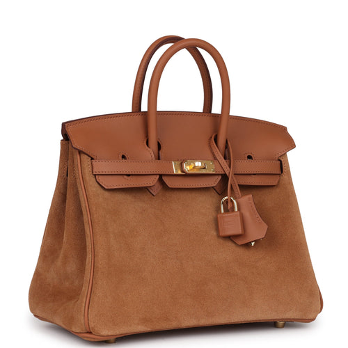 Hermes Birkin 25 Chamois Grizzly and Gold Swift Gold Hardware