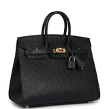 Hermes Birkin Sellier 25 Black Ostrich Gold Hardware