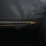 Hermes Birkin Sellier 25 Black Ostrich Gold Hardware