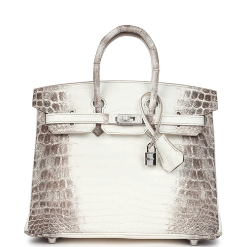 Hermes Birkin 25 Himalaya Niloticus Crocodile Diamond Encrusted Palladium Hardware