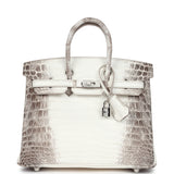 Hermes Birkin 25 Himalaya Niloticus Crocodile Diamond Encrusted Palladium Hardware