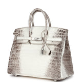 Hermes Birkin 25 Himalaya Niloticus Crocodile Diamond Encrusted Palladium Hardware