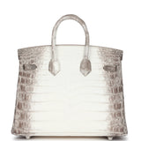 Hermes Birkin 25 Himalaya Niloticus Crocodile Diamond Encrusted Palladium Hardware