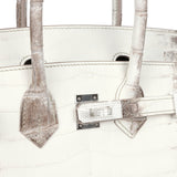 Hermes Birkin 25 Himalaya Niloticus Crocodile Diamond Encrusted Palladium Hardware