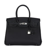 Hermes Birkin 30 Black Togo Palladium Hardware