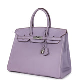 Vintage Hermes Birkin 35 Lilac Chevre Mysore Palladium Hardware