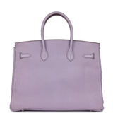 Vintage Hermes Birkin 35 Lilac Chevre Mysore Palladium Hardware