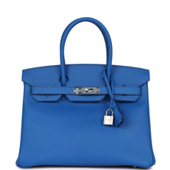 Hermes Birkin 30 Bleu Zellige Epsom Palladium Hardware