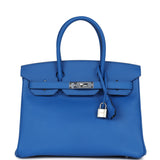 Hermes Birkin 30 Bleu Zellige Epsom Palladium Hardware