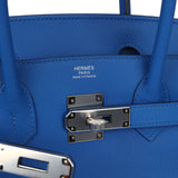 Hermes Birkin 30 Bleu Zellige Epsom Palladium Hardware