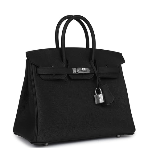 Hermes Birkin 25 Black Togo Rose Gold Hardware