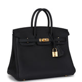 Hermes Birkin 25 Black Verso Togo Gold Hardware