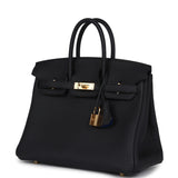 Hermes Birkin 25 Black Verso Togo Gold Hardware