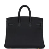 Hermes Birkin 25 Black Verso Togo Gold Hardware