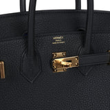 Hermes Birkin 25 Black Verso Togo Gold Hardware