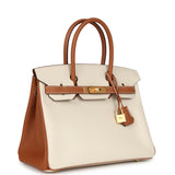 Hermes Special Order (HSS) Birkin 30 Craie and Gold Epsom Brushed Gold Hardware