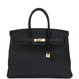 Hermes Birkin 35 Black Togo Gold Hardware