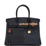 Hermes Colormatic Birkin 30 Caban, Black and Chai Swift Gold Hardware