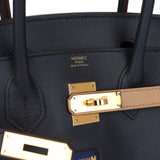 Hermes Colormatic Birkin 30 Caban, Black and Chai Swift Gold Hardware