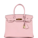 Hermes Birkin 30 Rose Sakura Chevre Mysore Gold Hardware