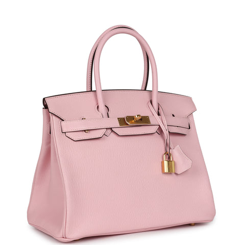 Hermes Birkin 30 Rose Sakura Chevre Mysore Gold Hardware