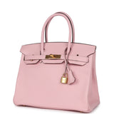 Hermes Birkin 30 Rose Sakura Chevre Mysore Gold Hardware