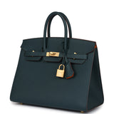 Hermes Special Order (HSS) Birkin Sellier 25 Vert Cypress Verso Epsom Brushed Gold Hardware