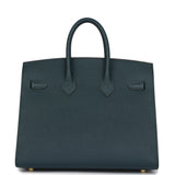 Hermes Special Order (HSS) Birkin Sellier 25 Vert Cypress Verso Epsom Brushed Gold Hardware