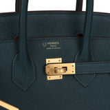 Hermes Special Order (HSS) Birkin Sellier 25 Vert Cypress Verso Epsom Brushed Gold Hardware