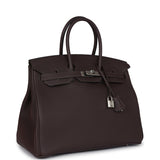 Hermes Birkin 35 Chocolat Togo Palladium Hardware