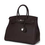 Hermes Birkin 35 Chocolat Togo Palladium Hardware